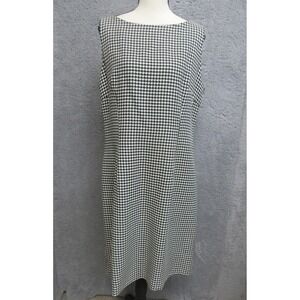 Vitage JBS LTD. Dress Womens 14 Black Houndstooth Sleeveless Sheath Lined USA